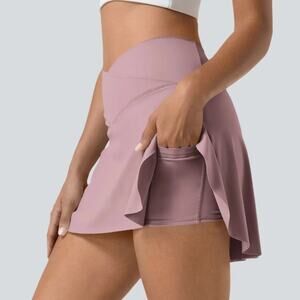 NWT Halara Everyday Cloudful Air Crossover 2-in-1 Pocket Skirt Deep Lotus Pink